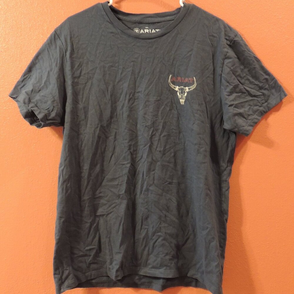 Ariat Shirt Buckle Men Large Red White Blue Skull Cowboy Rancher Outdoor Shirt